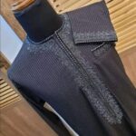 Classic Pinstripe Senator Outfit with Ornate Embroidery